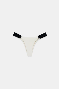 ZARA ПЛАВКИ-БИКИНИ С КОНТРАСТНОЙ ДРАПИРОВКОЙ, ЭКРЮ