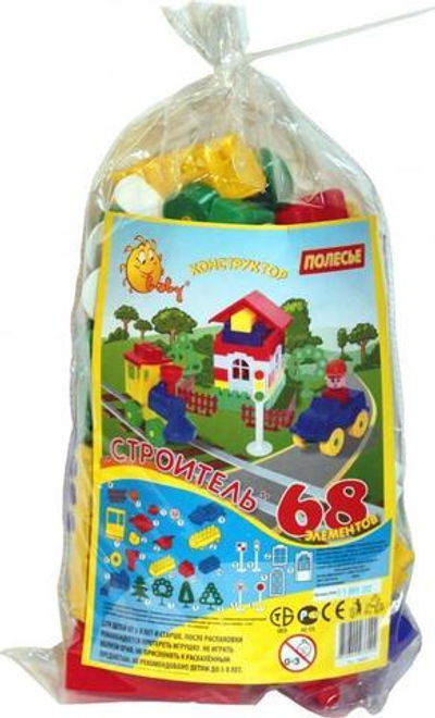 Конструктор Самоделкин - строитель 68 эл. пакет (Полесье)