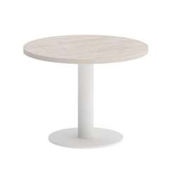 Onix Direct Стол журнальный круглый O.SJ-1 Денвер Светлый/Металл Белый 600*600*450
