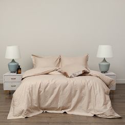 Моне (карамель) КПБ страйп сатин Евро 2н