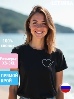 Футболка с надписью Самолет Сердце