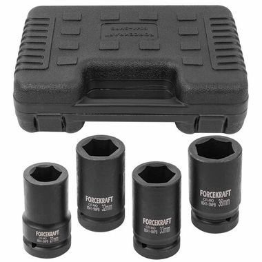 Набор головок ударных глубоких 4пр.,1''(6-гр)(27,32,33,36мм),в кейсе FORCEKRAFT FK-8041-5MPB