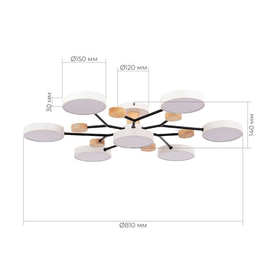 SLE6006-502-07 Светильник потолочный Белый/Белый LED 7*12W 3000K/4500K/6000K FAEMA