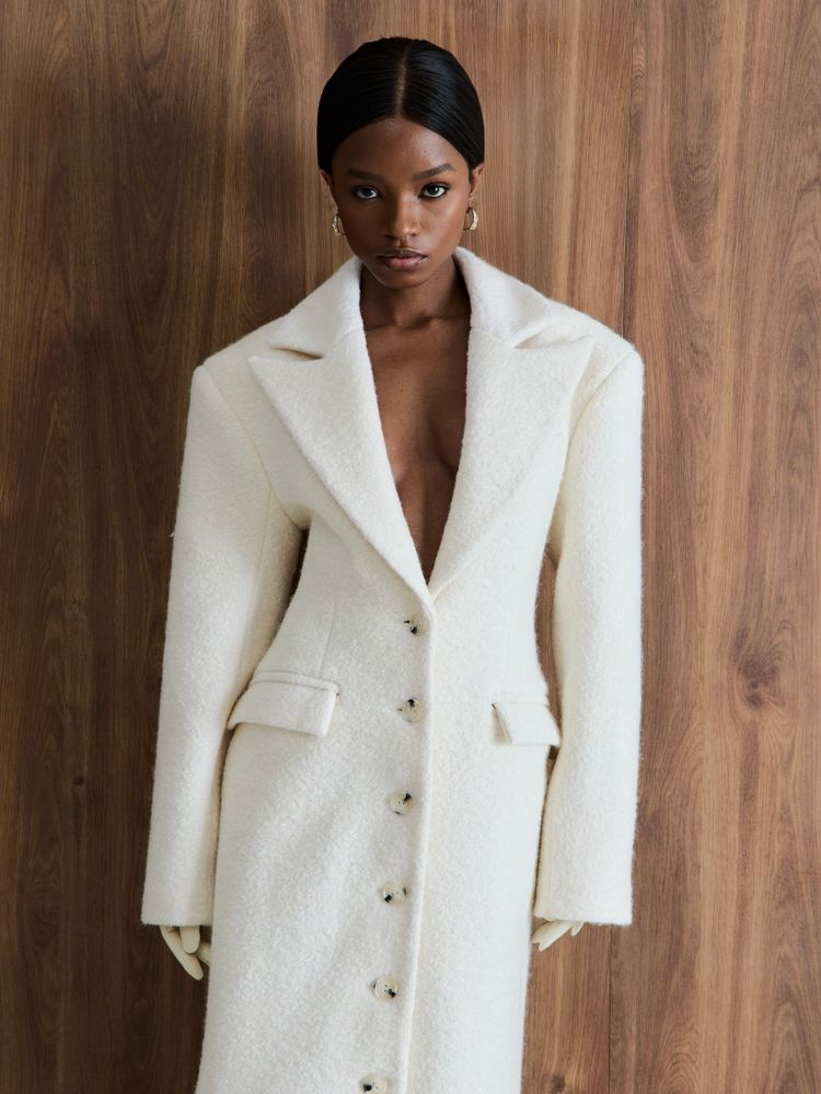 Пальто однобортное приталенное Ivory