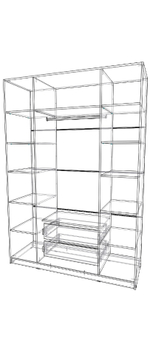 шкаф четырёх створчатый 600×1600×2300 Вектор