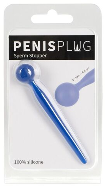 Синий уретральный стимулятор Penis Plug - 9,6 см. (Цвет: синий)
