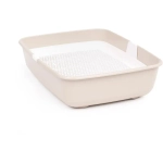 Лоток для кошек (с сеткой) (бело-бежевый) (комплект 5 шт)