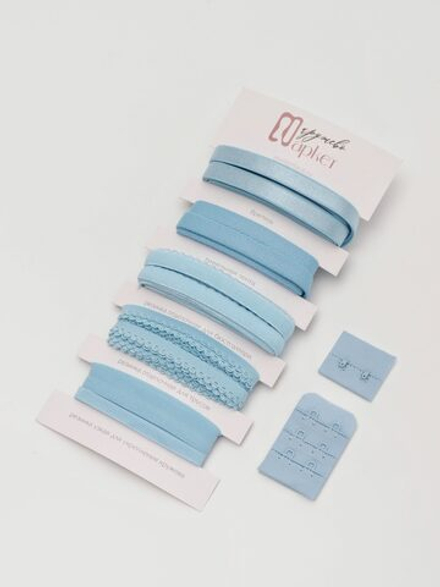 Резинка узкая бельевая цвет небесно-голубой ширина 6 мм