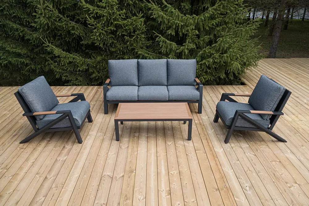 "Крокус" лаунж-зона 5-местная из алюминия, цвет темно-серый