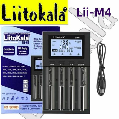 Зарядные устройства для аккумуляторов LiitoKala Lii - M4 18650, 26650, 14 500, AA, AAA и т. д.