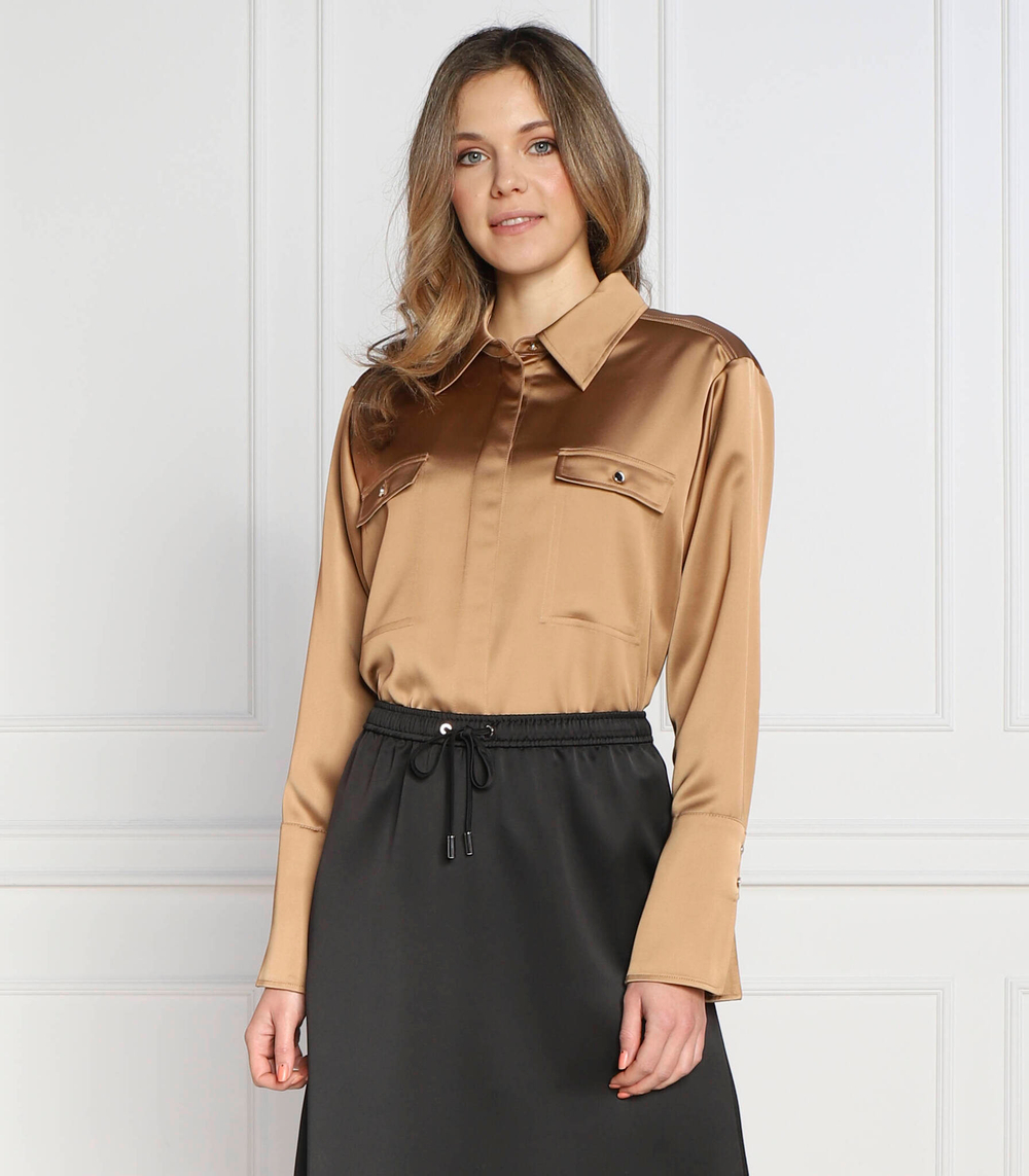 сатиновая рубашка besatina BOSS BLACK - коричневый(50482468)