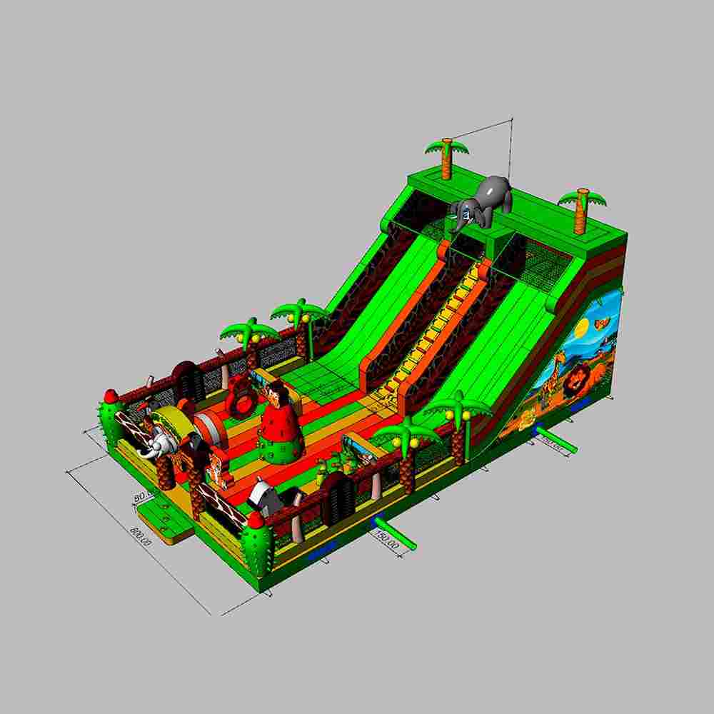Коммерческий надувной батут «Сафари Ультра», 14*8*7,5