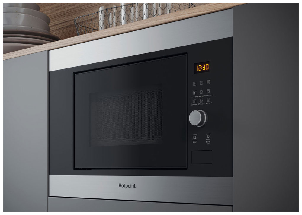 Встраиваемая микроволновая печь СВЧ Hotpoint MF20G IX HA, нержавеющая сталь
