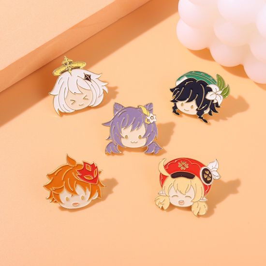 Значок металлический Genshin Impact "Венти", р-р 2,5х2,8 см