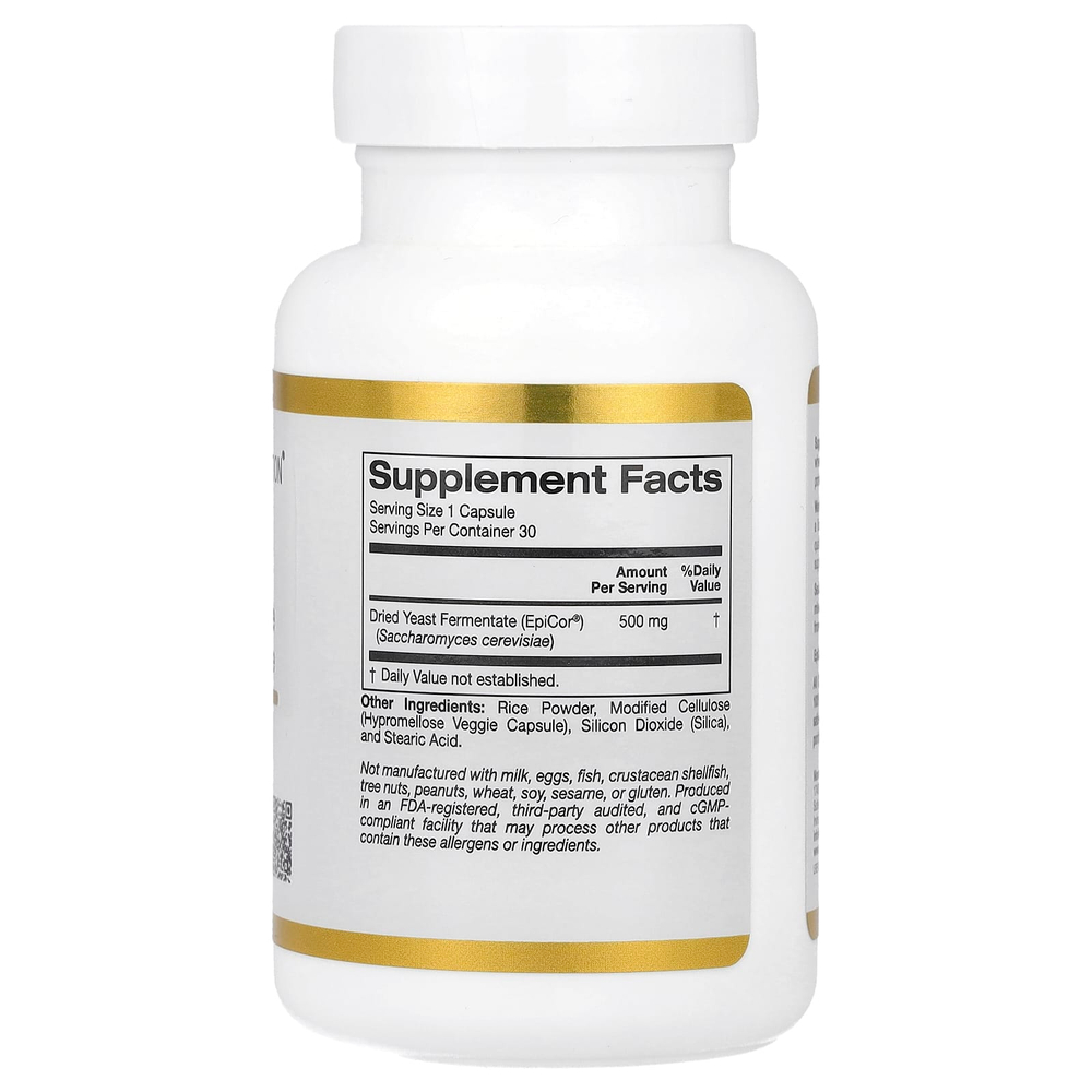 California Gold Nutrition, EpiCor®, сухой дрожжевой ферментат, 500 мг, 30 растительных капсул