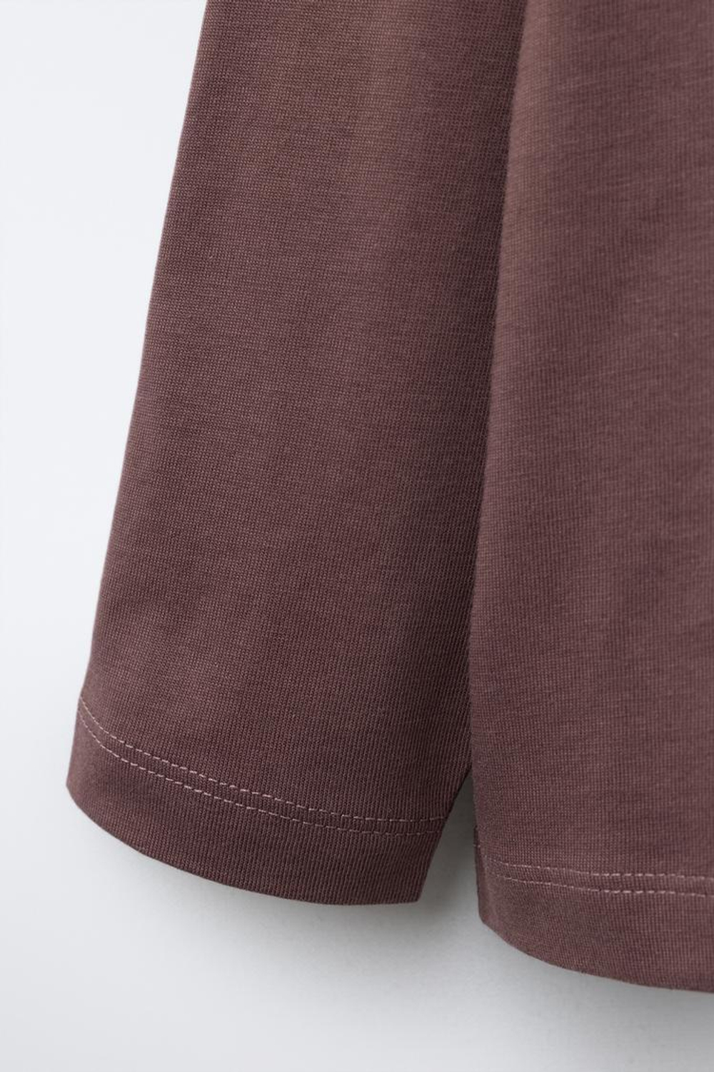 ZARA ЛОНГСЛИВ С ВЫШИВКОЙ, КОРИЧНЕВЫЙ