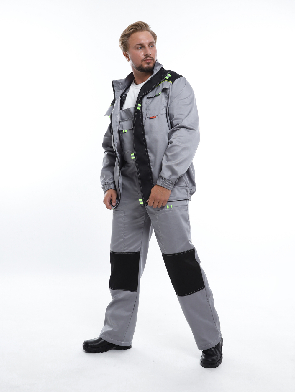 Костюм Nerss «Практик», куртка + полукомбинезон. Серый с черным