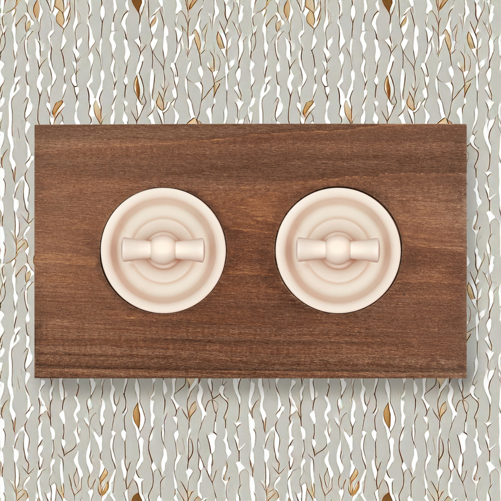 Рамка 2-х постовая, скрытый монтаж, Шедель Форест, дерево, цвет винтаж BF7-620-18