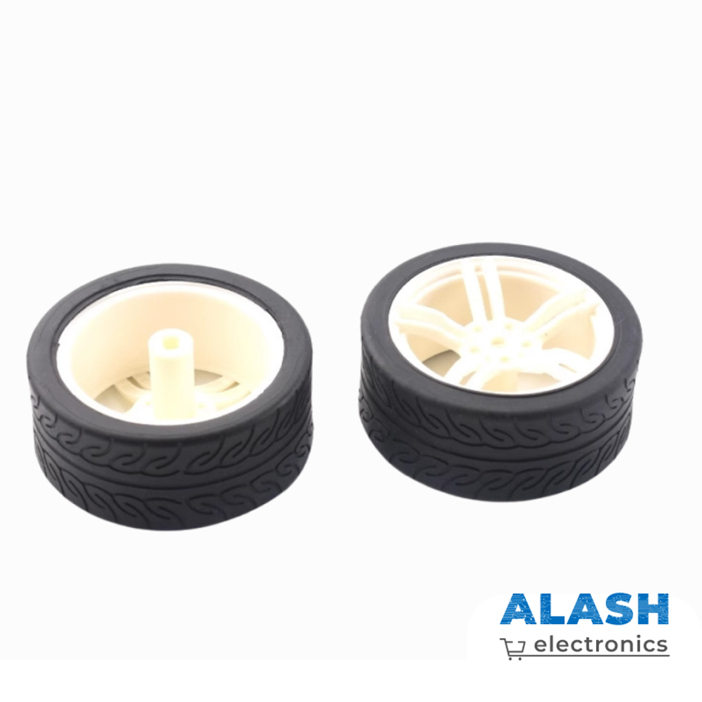 Колесо 65 мм для роботов, белое с черной вставкой