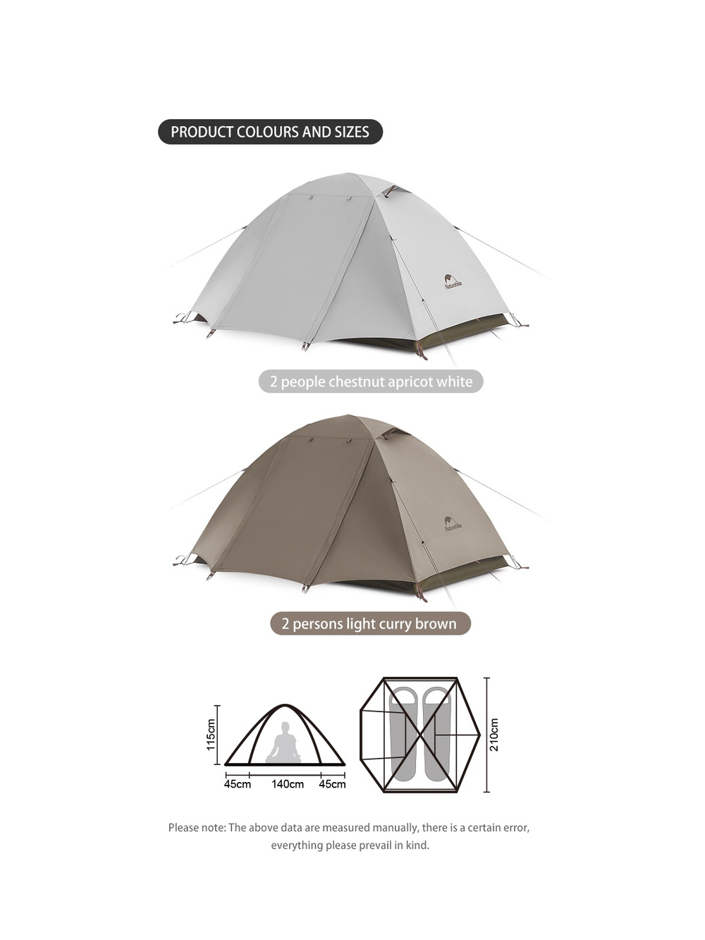 Палатка Naturehike Cloud-Creek (Yun chuan) 2-местная, алюминиевый каркас, коричневая, серия ВИНИЛ