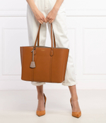 кожаная сумка-шопер perry TORY BURCH - янтарный(81932)