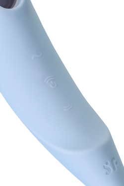 Точечный вибратор с вакуумной стимуляцией Satisfyer Twirling Pro, силикон, голубой, 20 см
