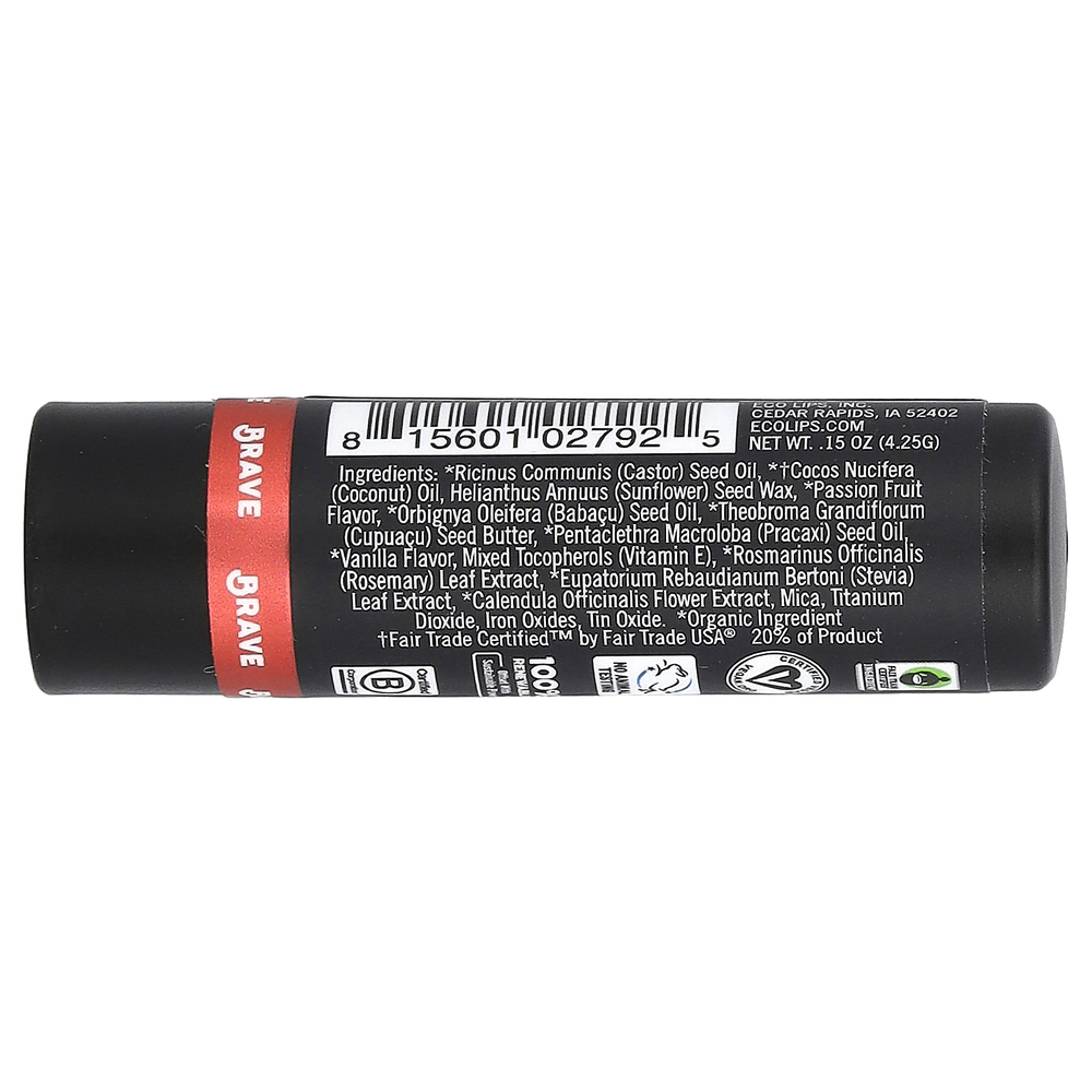 Eco Lips, веганский бразильский блеск для губ, Brave, 4,25 г (0,15 унции)