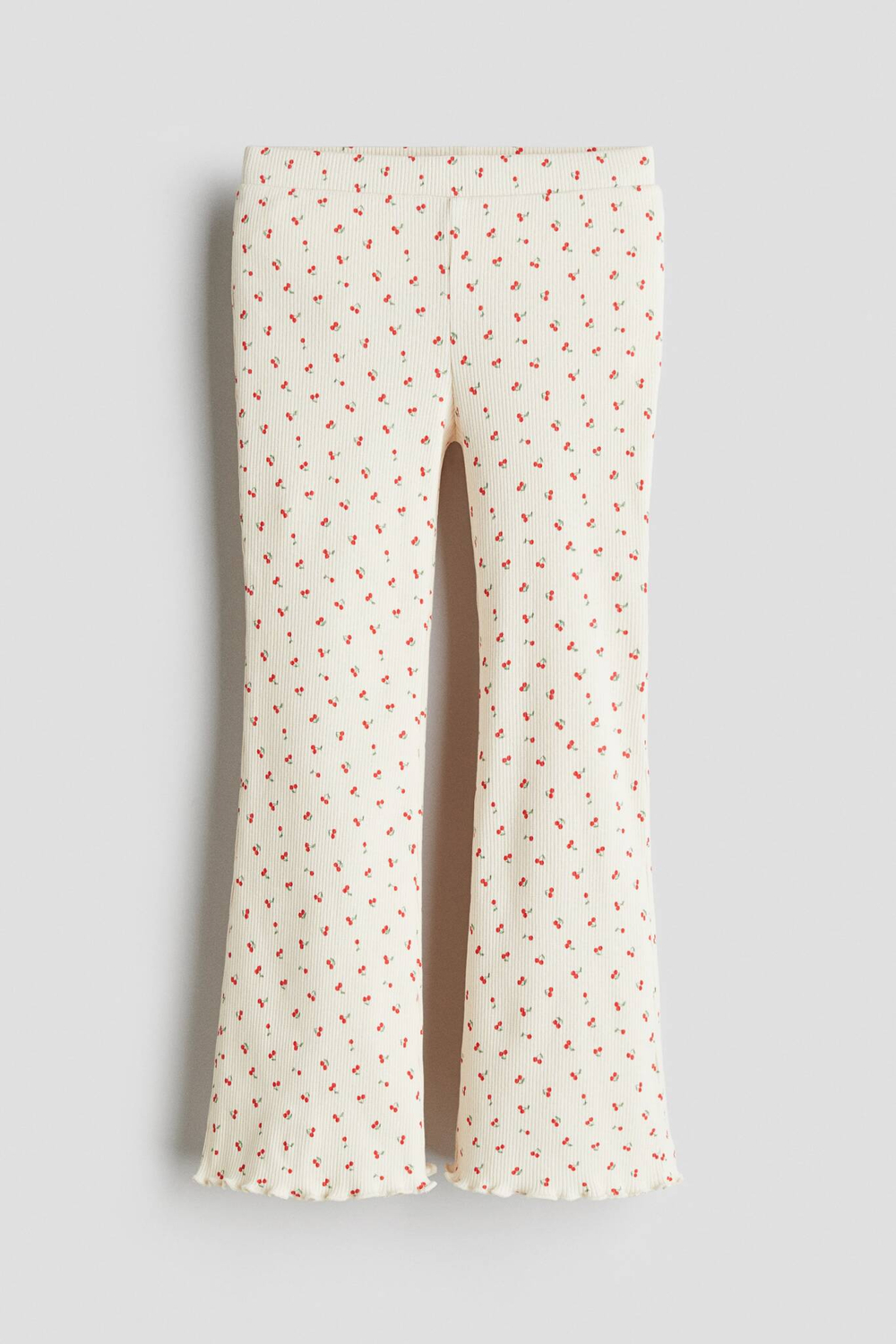 H&M Хлопковые легинсы-клеш, кремовый