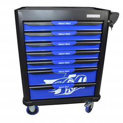 Инструментальная тележка GW-7ST Blue (Great Wolf ) 7 ящиков, увеличенные колеса с тормозом, ЦЗ