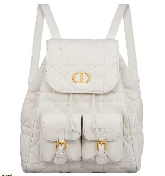 Рюкзак Dior Caro белый, модель среднего формата