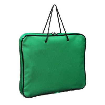 Папка с ручками текстильная А4, 340 х 260 х 20 мм, Офис 1Ш42 Люкс , внутренний карман, зелёная