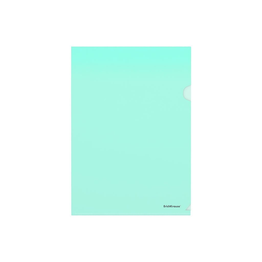 Папка-уголок Erich Krause, A4, 220х310 мм, 160 мкм, пластик,зеленая "Glossy Classic"