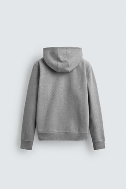 ZARA ТОЛСТОВКА НА МОЛНИИ С КАПЮШОНОМ HEAVYWEIGHT ORIGINS,СЕРЫЙ МЕЛАНЖ