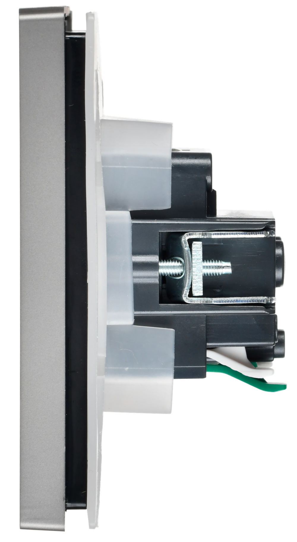 FORTE&PIANO Розетка 1-местная с заземлением с защитными шторками и крышкой безвинтовое крепление 16А IP44 FP519 сталь IEK