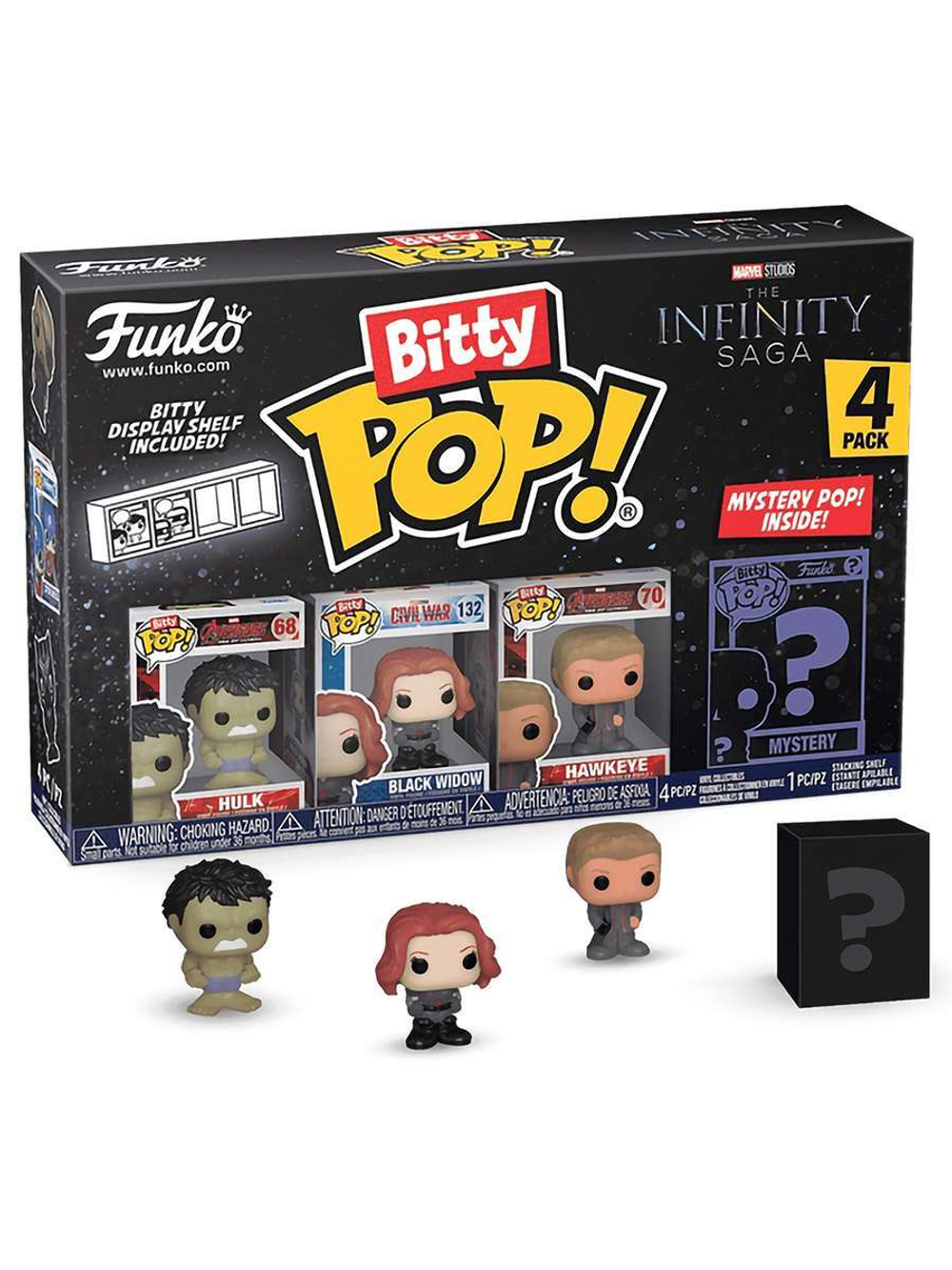 Фигурка Funko Bitty POP! Marvel Infinity Saga S2 Hulk+Black Widow+Hawkeye+Mystery (1 of 4) 4PK 71504