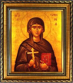 Евфимия Всехвальная Халкидонская великомученица. Икона на холсте в раме.