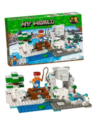 Конструктор Майнкрафт Зимняя рыбалка на леднике 215 деталей