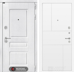 Входная металлическая дверь VERSAL (Версаль) Альберо браш серебро / 21 Белый софт