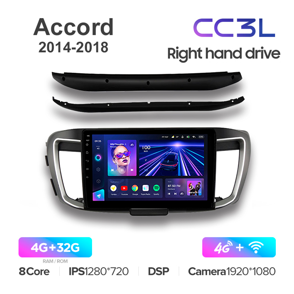Teyes CC3L 10,2"для Honda Accord 2014-2018 (прав)