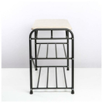 ПОДСТАВКА ДЛЯ ОБУВИ 3 ПОЛКИ 65СМ СИДЕНЬЕМ ЗАМША ЧЕРНЫЙ