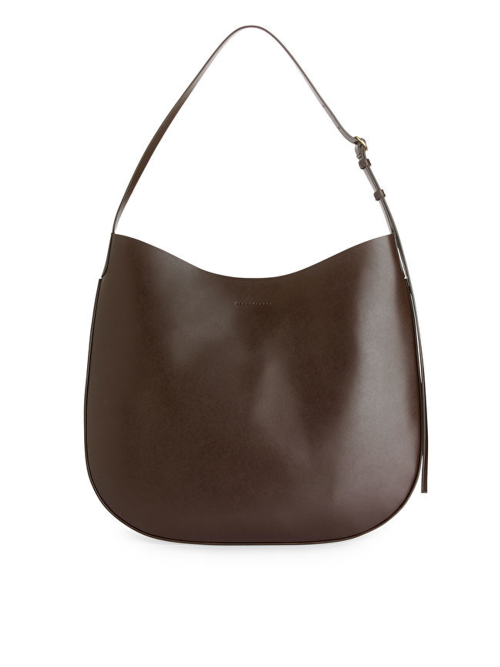 ARKET КОЖАНАЯ СУМКА ЧЕРЕЗ ПЛЕЧО В ФОРМЕ ПОЛУМЕСЯЦА, ТЕМНО-КОРИЧНЕВЫЙ