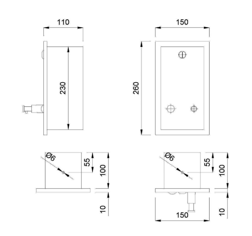 Диспенсер для мыла с кнопкой встраиваемый в стену 1200 мл. нерж.сталь NOFER 03201.S матовый