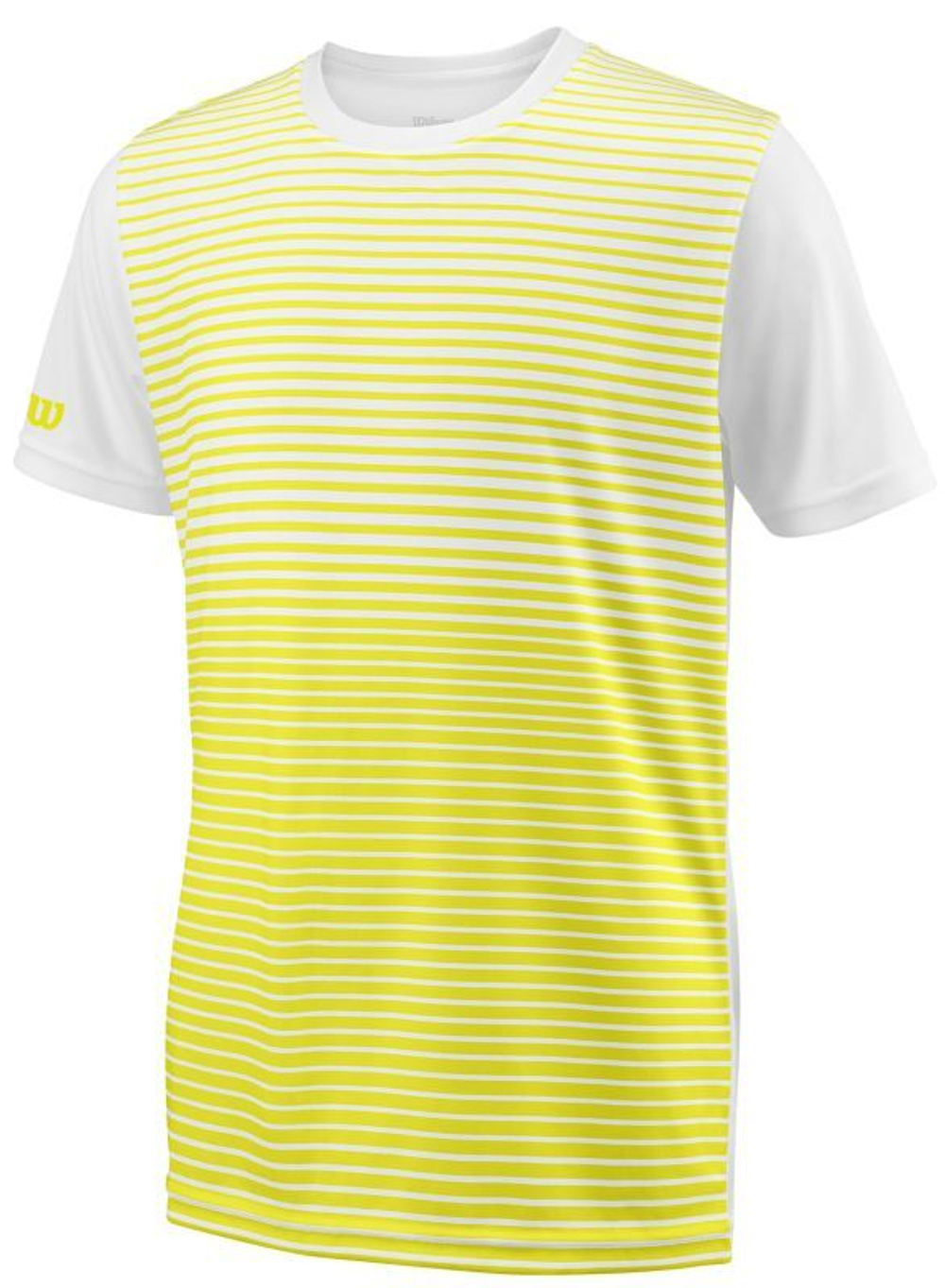 Футболка для мальчика теннисная Wilson Team Striped Crew - safety yellow/white