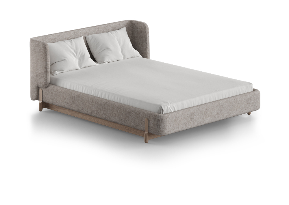 Кровать Basic спальное место 140*200 см (бежевый, рогожка)