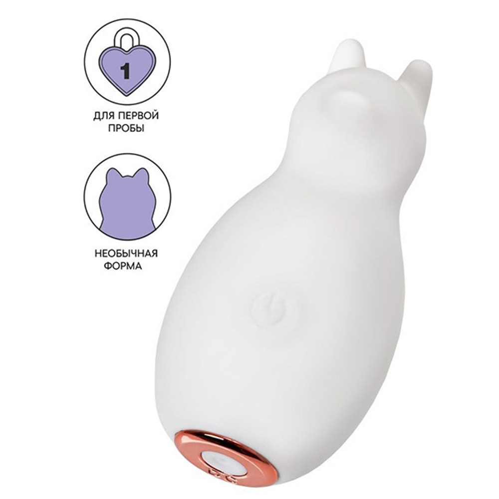 Белый клиторальный стимулятор 7,5см Штучки-дрючки Mr.Bear