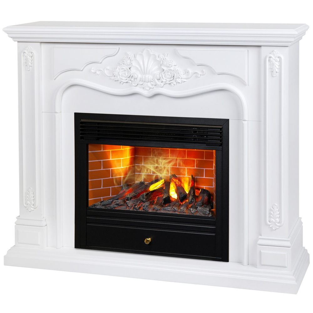 Электрокамин RealFlame Victoria 26 WT белый с очагом 3D Novara