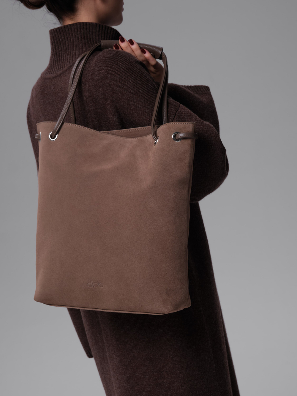 Замшевая сумка DBR 31228 серо-коричневый