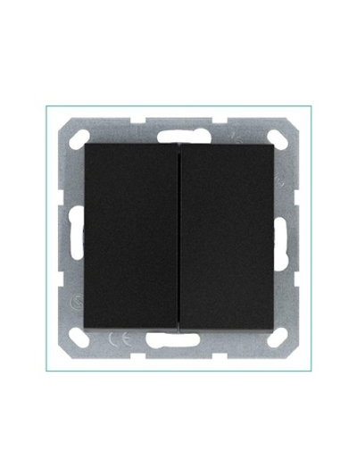 Переключатель проходной 2-кл. 10А IP20 механизм антрацит Jasmart G3022B