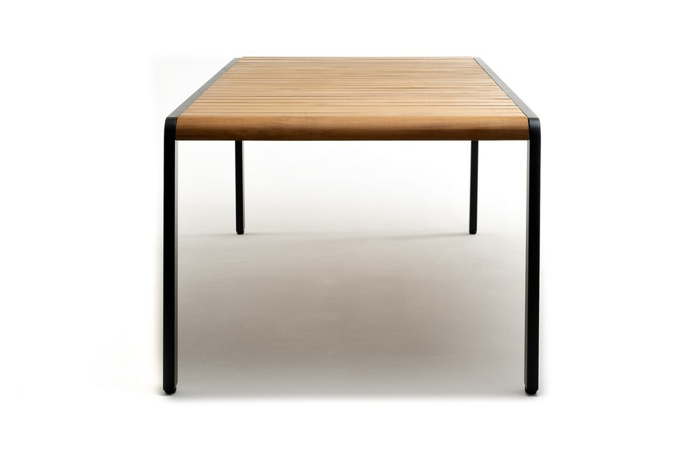 Обеденный стол из алюминия MAYA 200 см темный графит