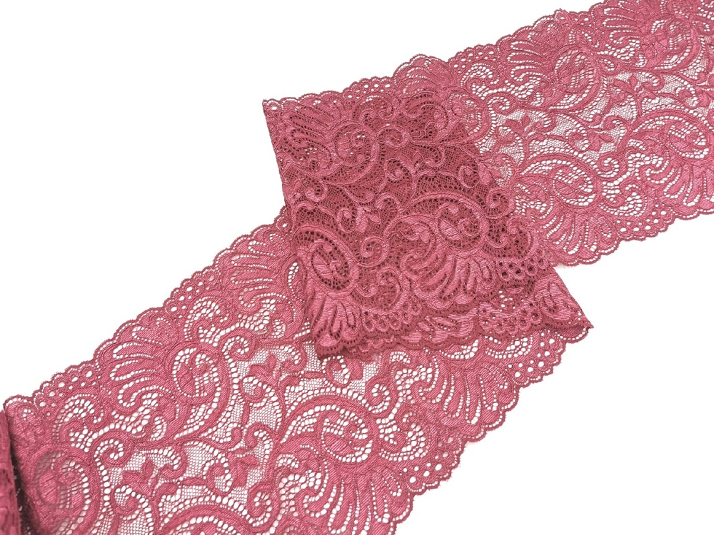 Эластичное кружево, 19см, рубин, (Артикул: EK-1008P), м